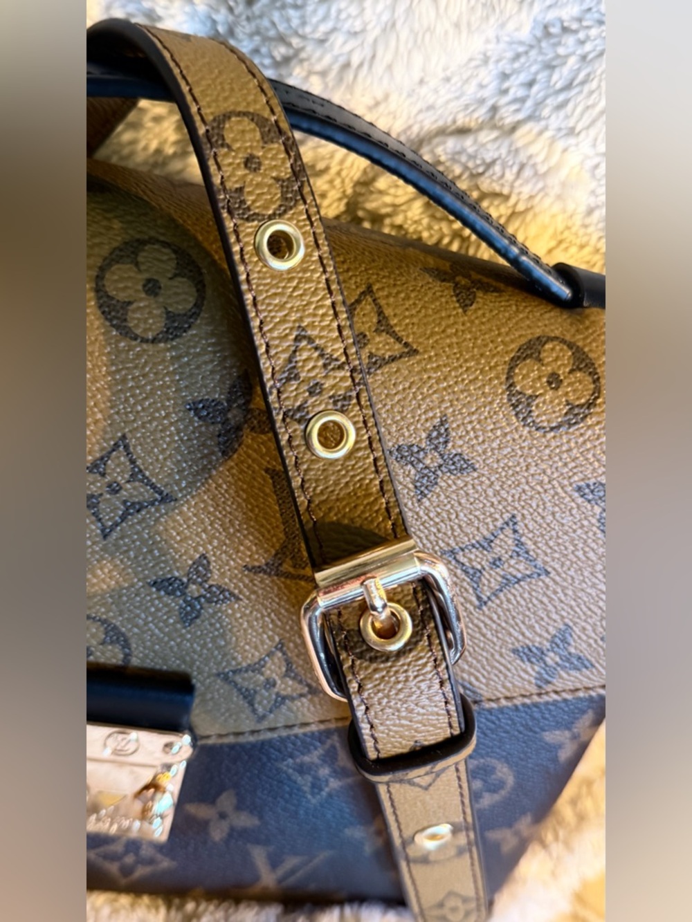 Luxury Two-Tone Monogram Canvas Crossbody Bag - Picture 8 of 10